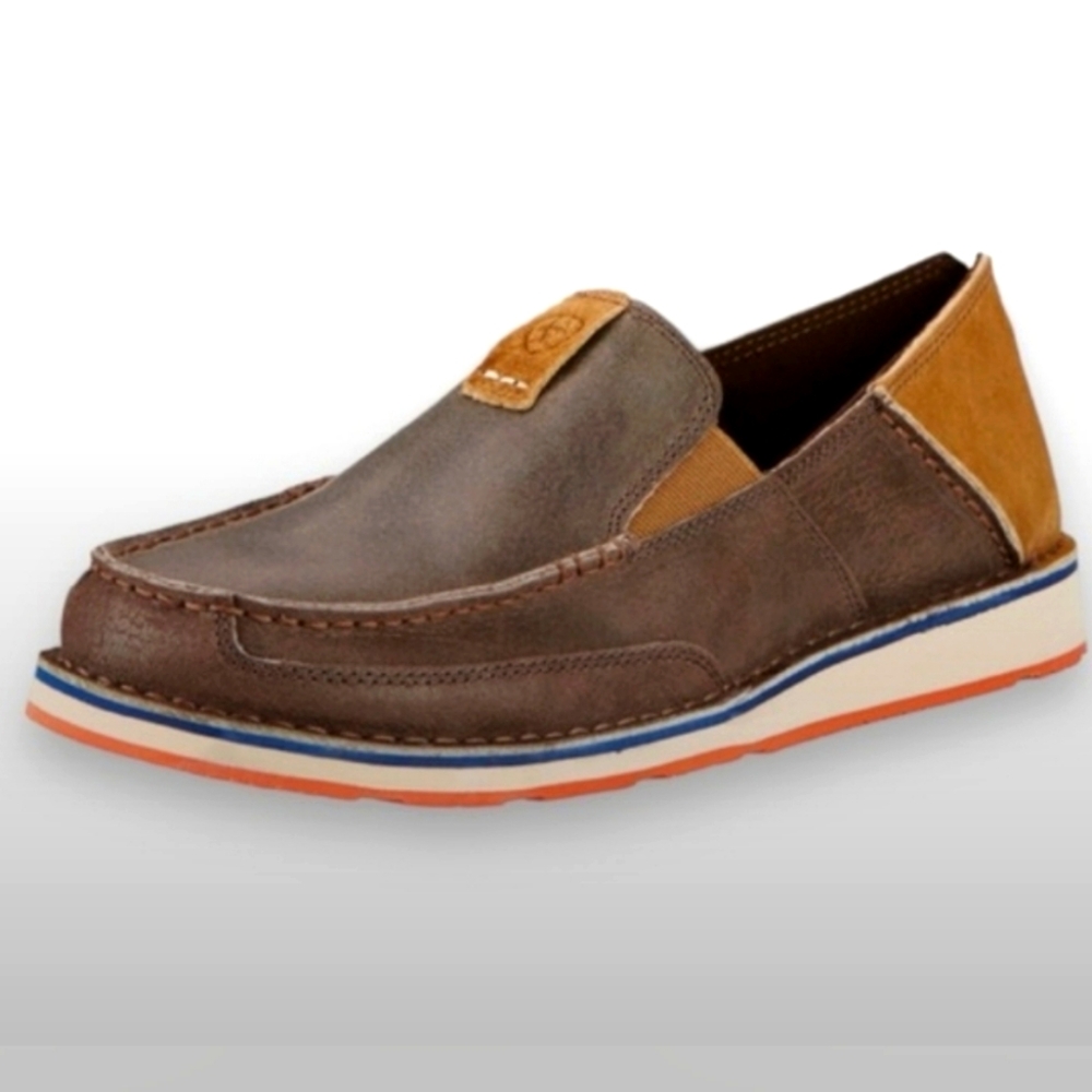 ARIAT Men's Brown Leather Slip On Cruiser Shoes Size 10.5 | EUC